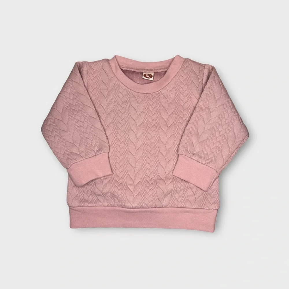 Shein 2 Piece Quilted Pink Sweater & Jogger Set